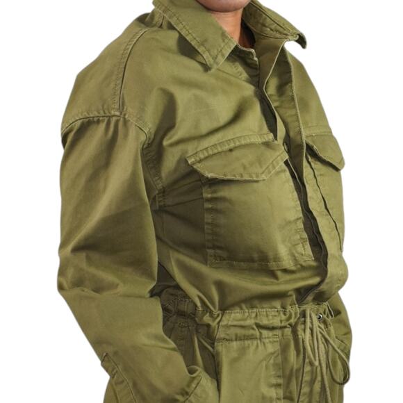 Levis Baggy Surplus Jumpsuit Green Flight Suit Oversized Cotton Coveralls Small - Picture 10 of 13